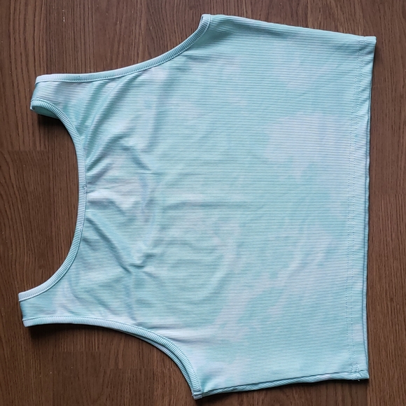 Mint Green Tie Dye Ribbed Cropped Tank Top Women's Size Large - Picture 4 of 8